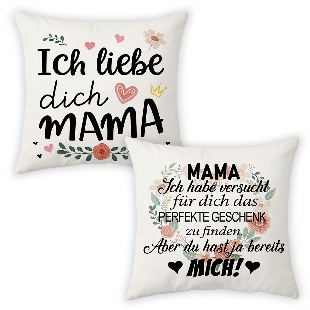 TEMU 2pcs, De Short Plush Mom Gifts Throw Pillow Covers, Romantic For Mom Birthday Gifts Day Gifts Decor Cushion Covers, 18in*18in, Farmhouse Decor