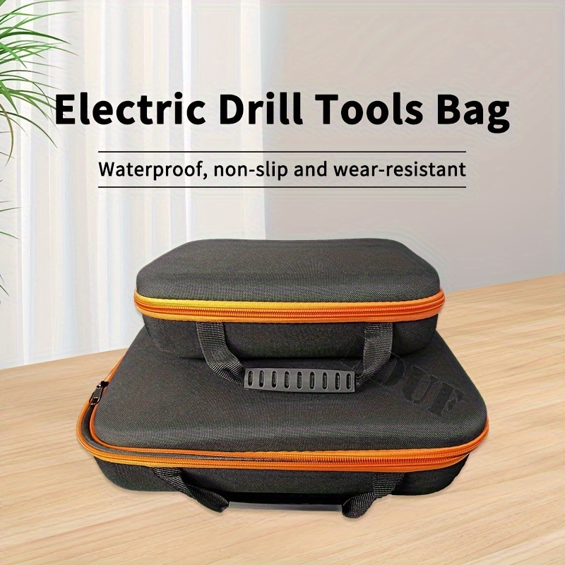 

2-pack Black Electric Drill Tools Bags, Waterproof Fabric, Non-slip, Wear-resistant, Woven Hardware Organizer For Electric Screwdrivers