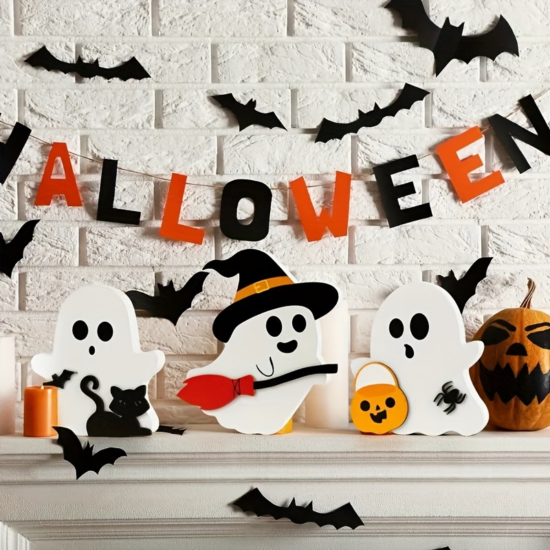 

3pcs Halloween Decor Set: , Bat & Signs Accents For , , Parties