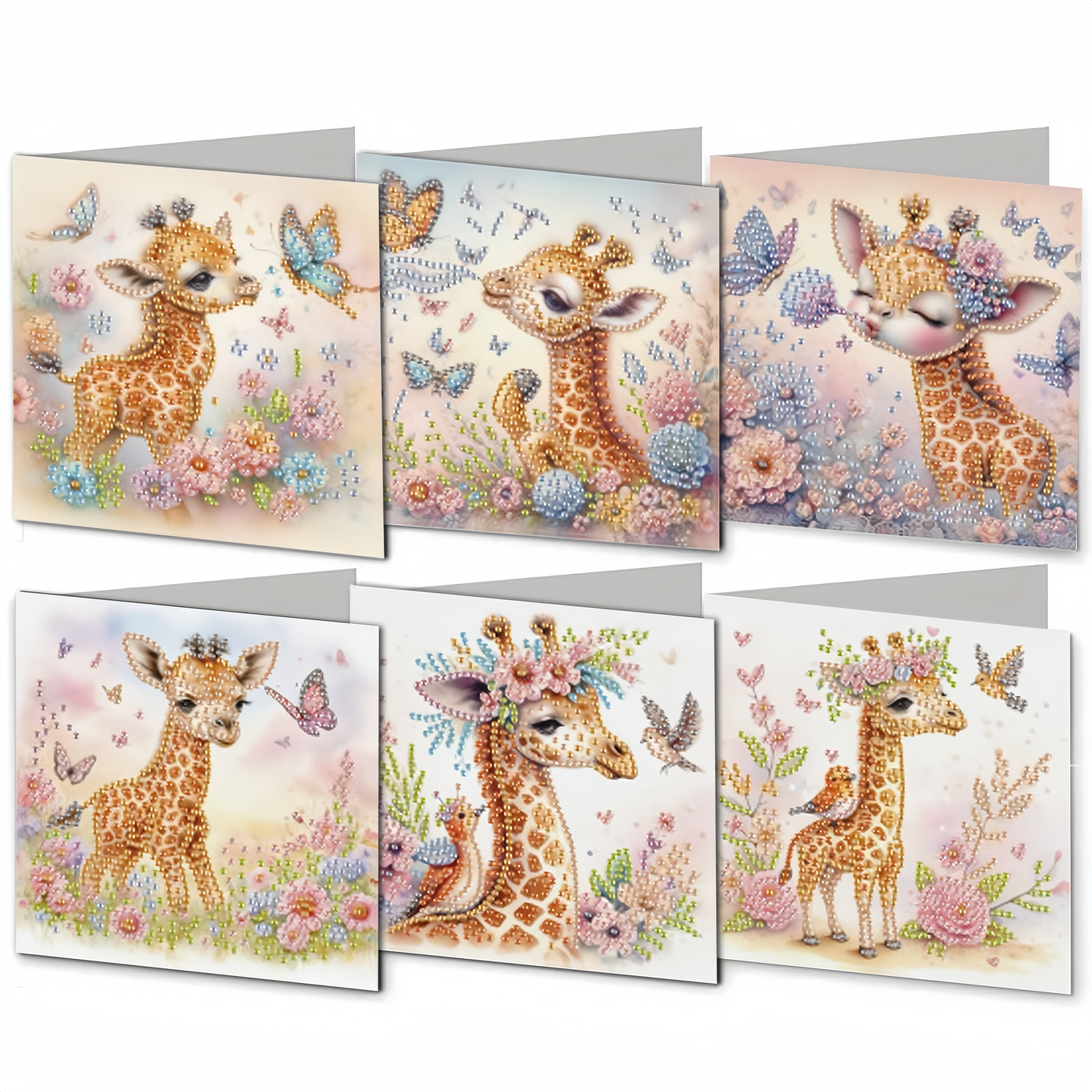 

6pcs Diy Diamond Painting Kit - Art Greeting Cards For Expressing & , Diamonds On