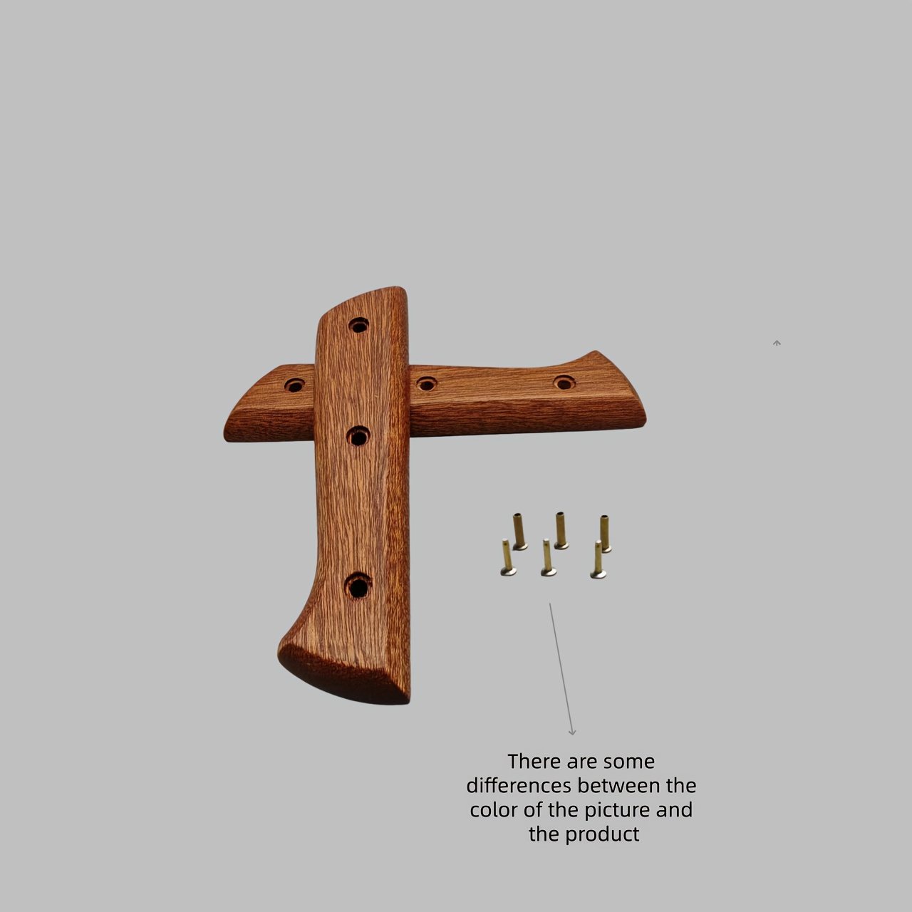 1 Set Of Wooden Anti-slip Durable Handles And 3 Stainless Steel Locking Screws - Home Wooden Handle Replacement Part, Handle Replacement Part, , Suitable For Diy Wooden Products, Craft Accessories