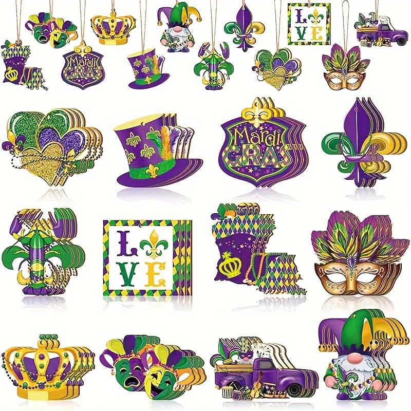 Mardi Gras Wooden Decorations Carnival Holiday Home Party - Temu ...