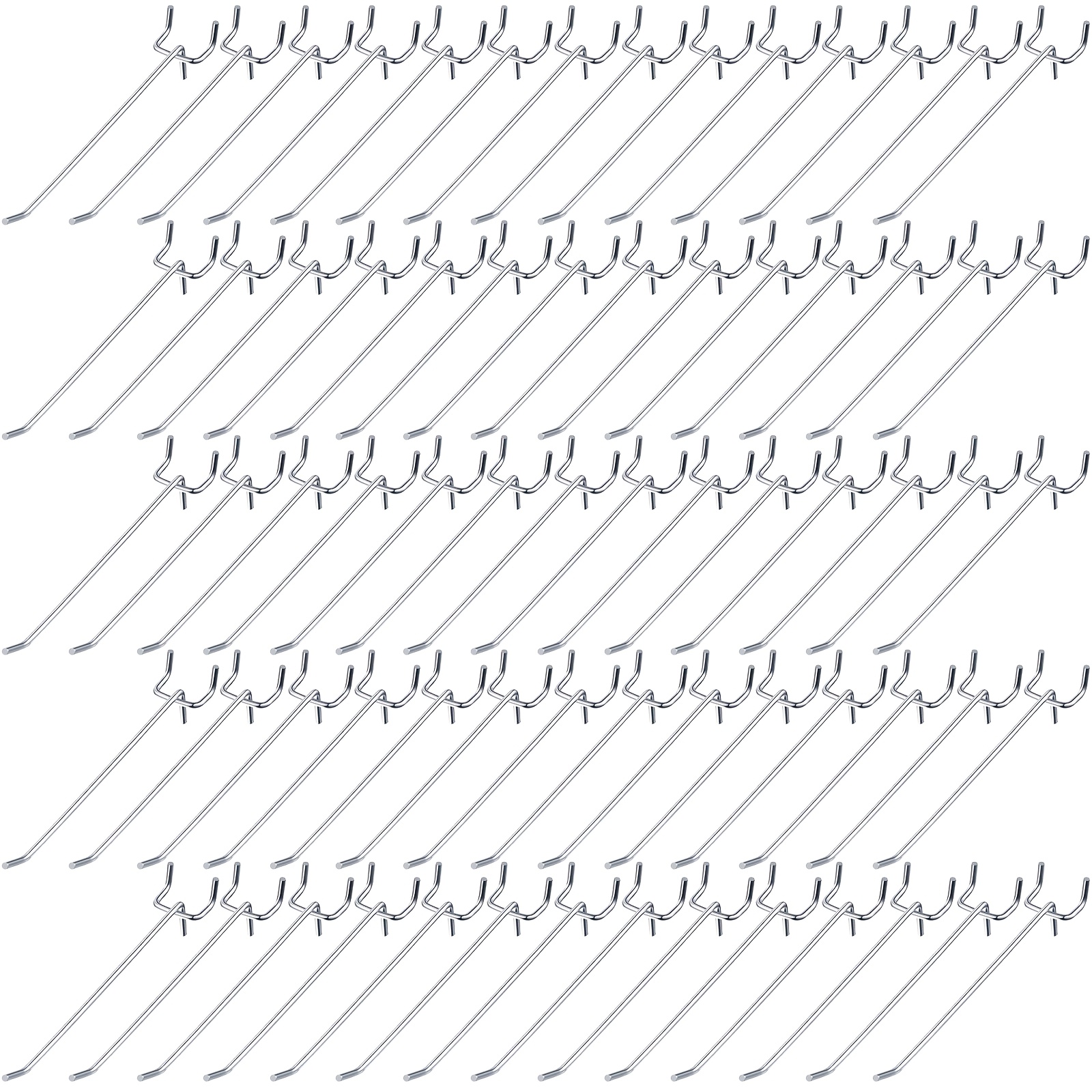 

100pcs Steel - Install, -mounted /8 & 1/4 Pegboards - For Organization And Tool Display (6 ),