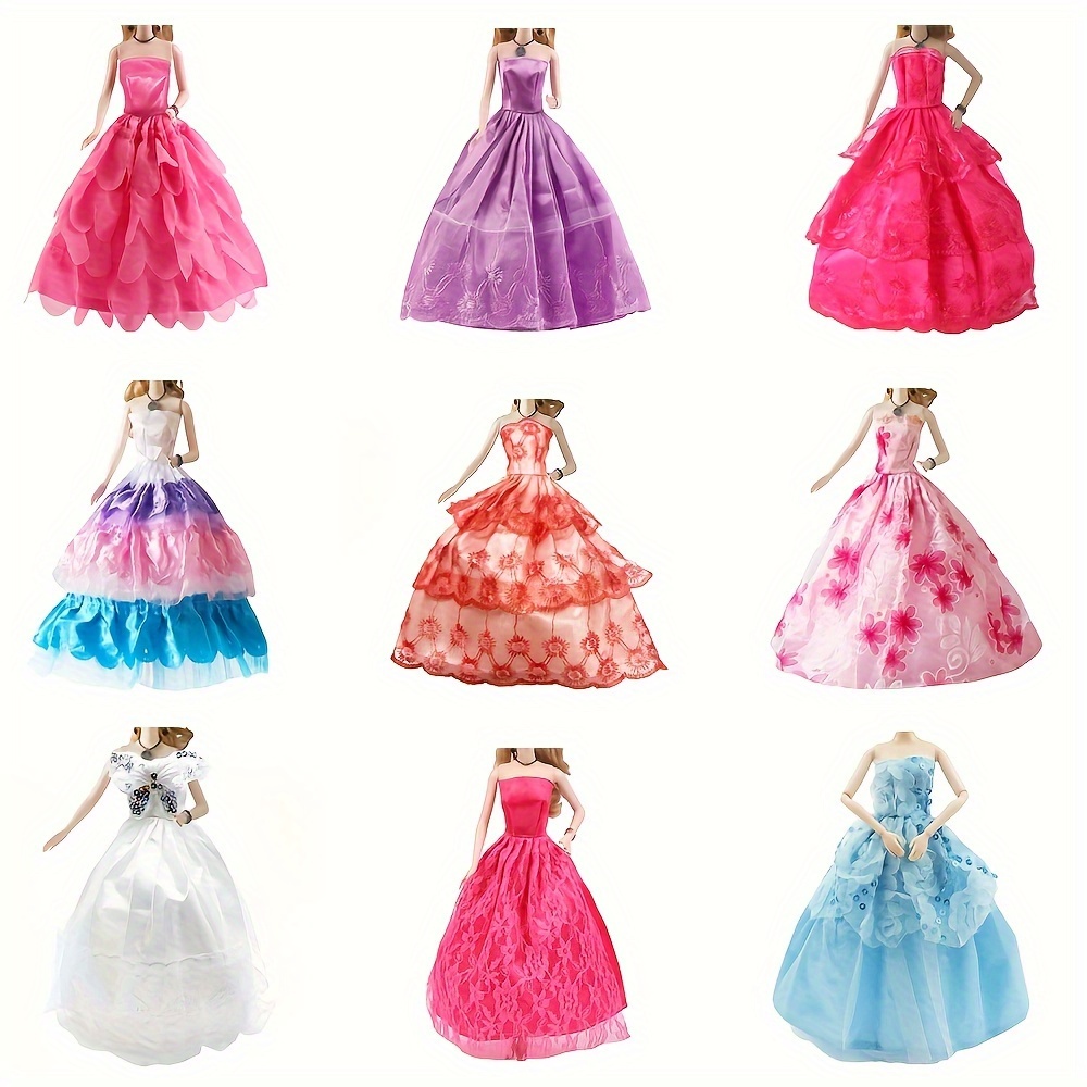 9 Pieces Evening Dresses With Handmade Doll Clothes And Accessories Wedding Dresses Party Dresses For 11.5 Inch Dolls