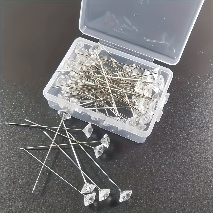 TEMU Spilli da cucito a da 45 pezzi con punta a e punta a diamante - Adatti per posizionamento abbigliamento, sartoria, artigianato, trapuntatura, -