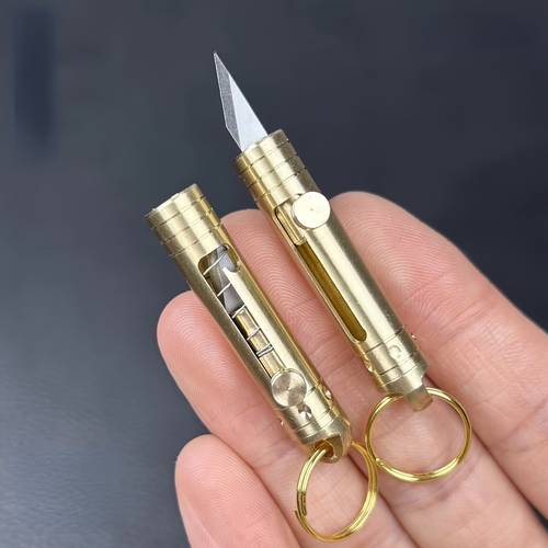 mini brass knife portable keychain pendant utility knife mini paper cutter