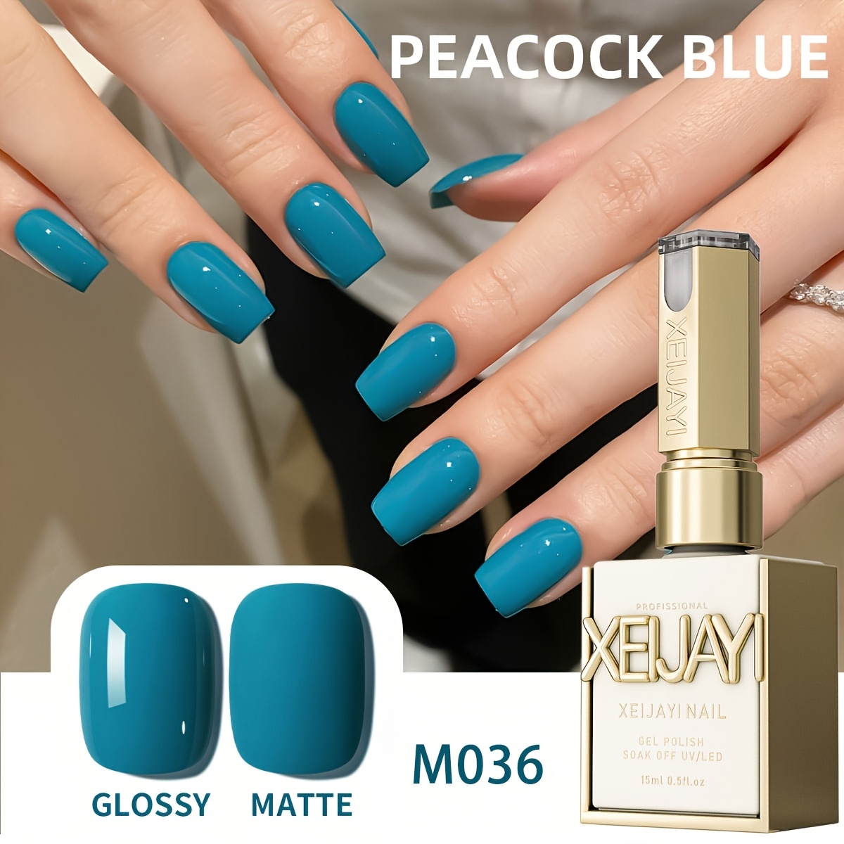 Image of Xeijayi 15ml /led Gel Polish - Semi-permanent Soak-off Nail Polish Suitable For Diy Nail Art, Professional Salon Use, & Color Liquid For /led, Formula, For & Salon Applications
