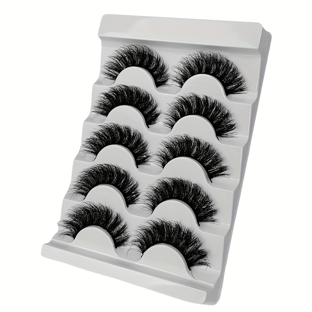 5 Pairs Of Luxurious Fluffy And Flowing False Eyelashes - Thick And Dense Curly D-shaped, 10-12 Millimeters Long - Odorless, Multiple Pairs