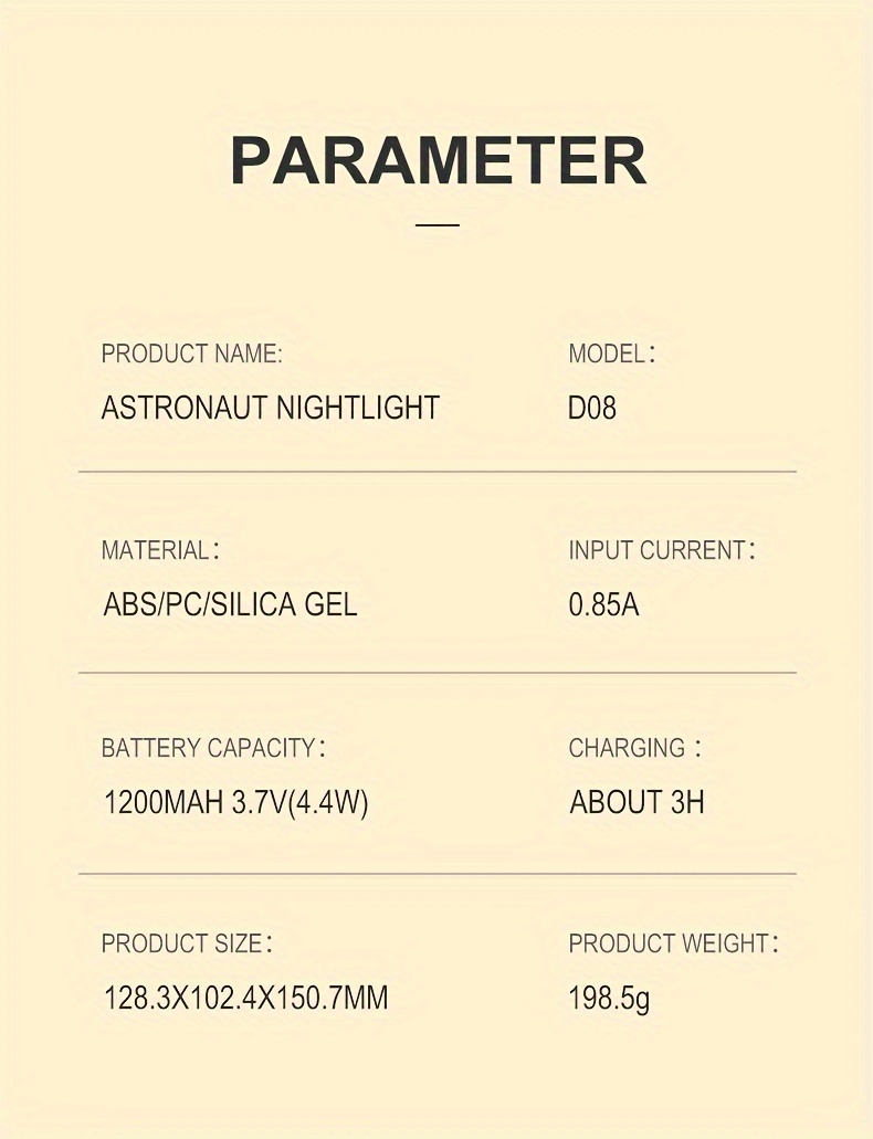 modern astronaut night control 3 color led bedside lamp 4 adjustable brightness levels rechargeable 1200mah lithium battery cordless with tabletop plaque for bedroom ideal for birthday christmas gifts Product details 11