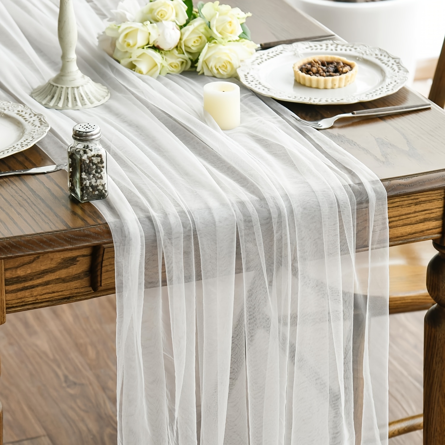 Image of 160cm Wide,wedding Decorations,summer Decoration,garden Decor For Outside,outdoor Decor, 3 Meters Per Piece, Valentine's Day Solid Color Tablecloth, Suitable For Party Decorations And Multiple Uses