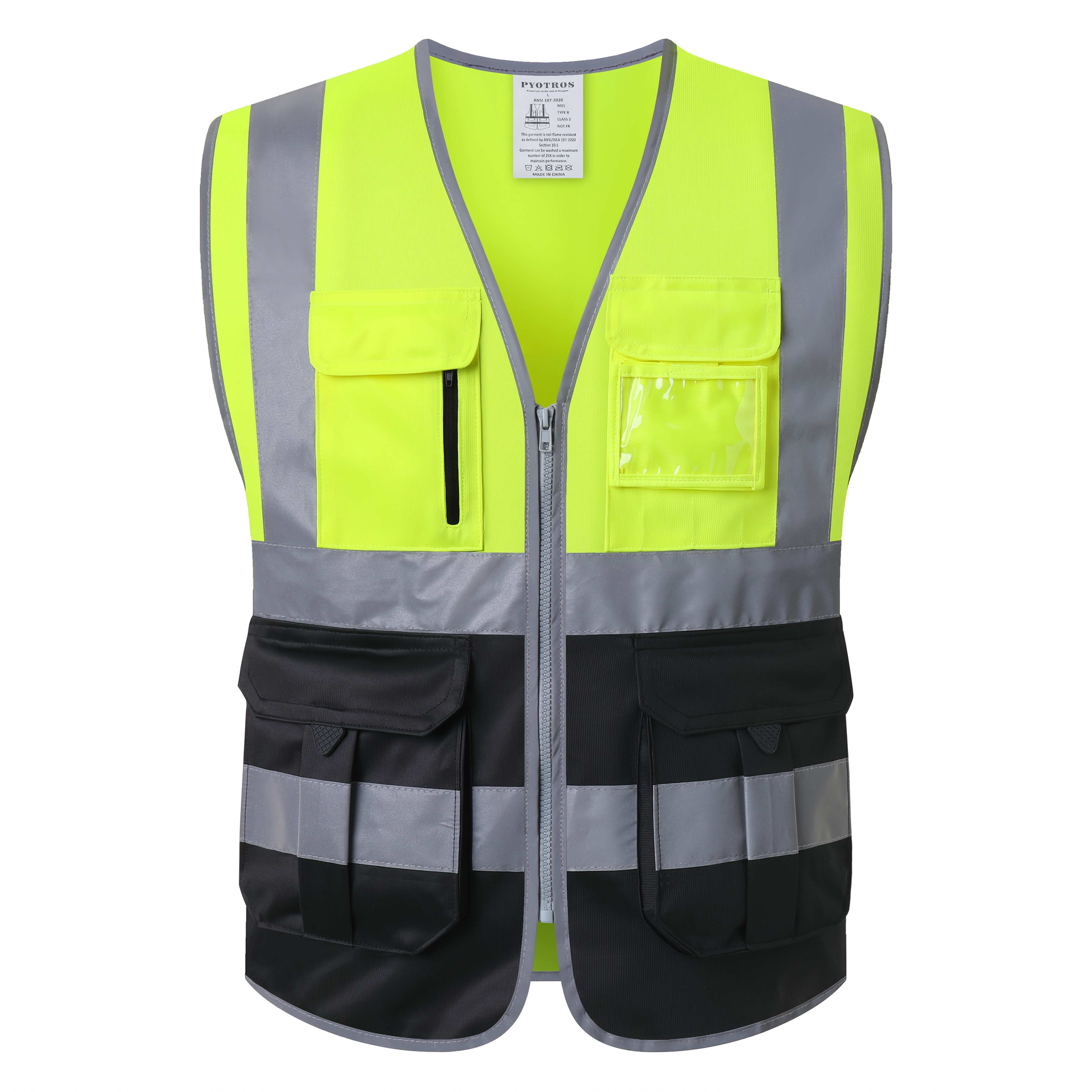 Reflective Strips High Visibility Vest With Pockets Safety Vest