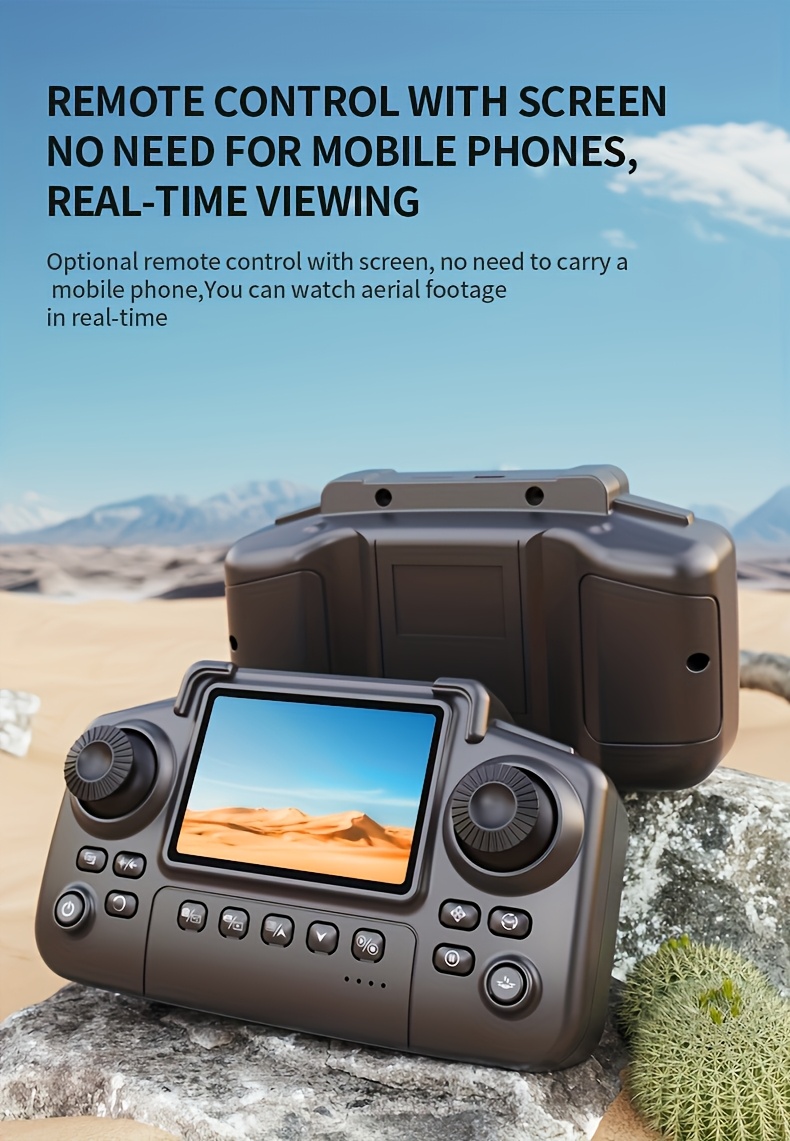 [NEW Drone MAX Upgrade Edition] NEW Drone MAX Upgrade Edition with 2 Batteries - Screen Control, Dual Camera, Obstacle Avoidance, Brushless Motor, Foldable Arms, Ideal for Night Flying, Remote Control with Screen