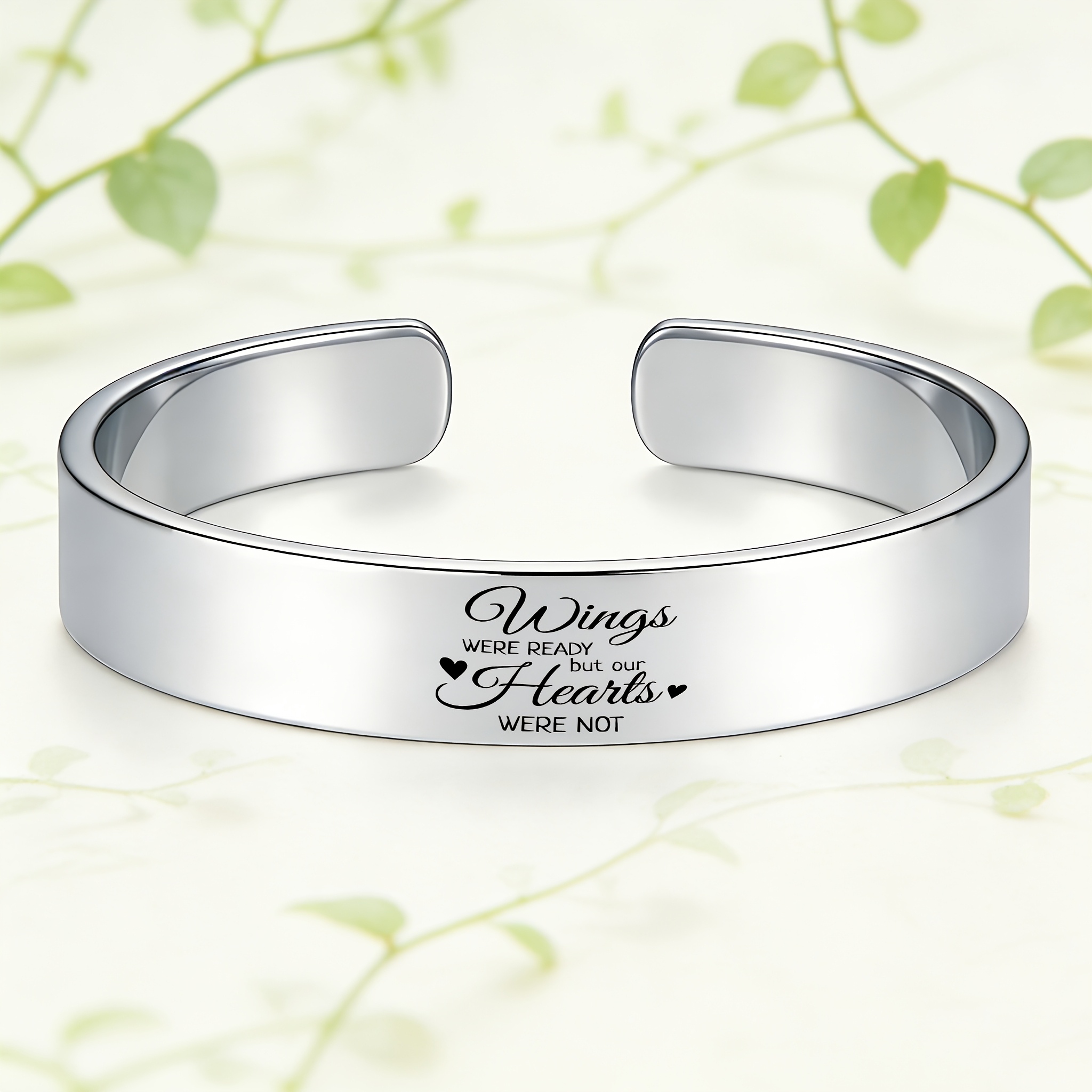Wings Were Ready Stainless Steel Open Bracelet, Souvenir Gift