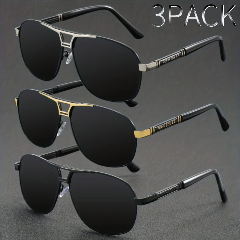 Image of 3-pack Retro Classic Fashion Tac Lens Casual Sunglasses For Men And Women, Suitable For Graduation Season, , Summer Party, Family Gathering, , Street Shopping, Sunglasses, Gifts