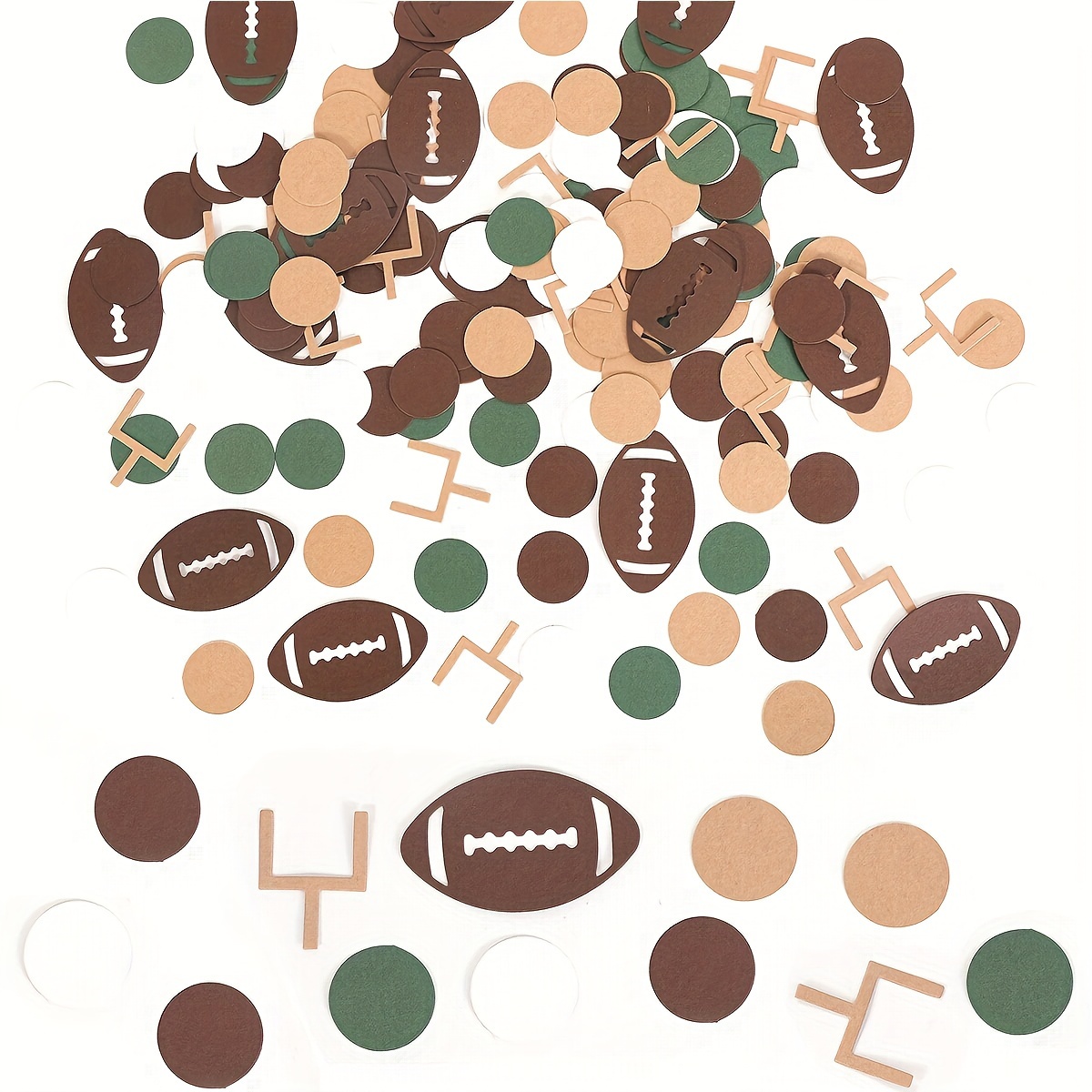 

100pcs Football Party Table Confetti - , First & Birthday Celebrations, Brown Olive Theme