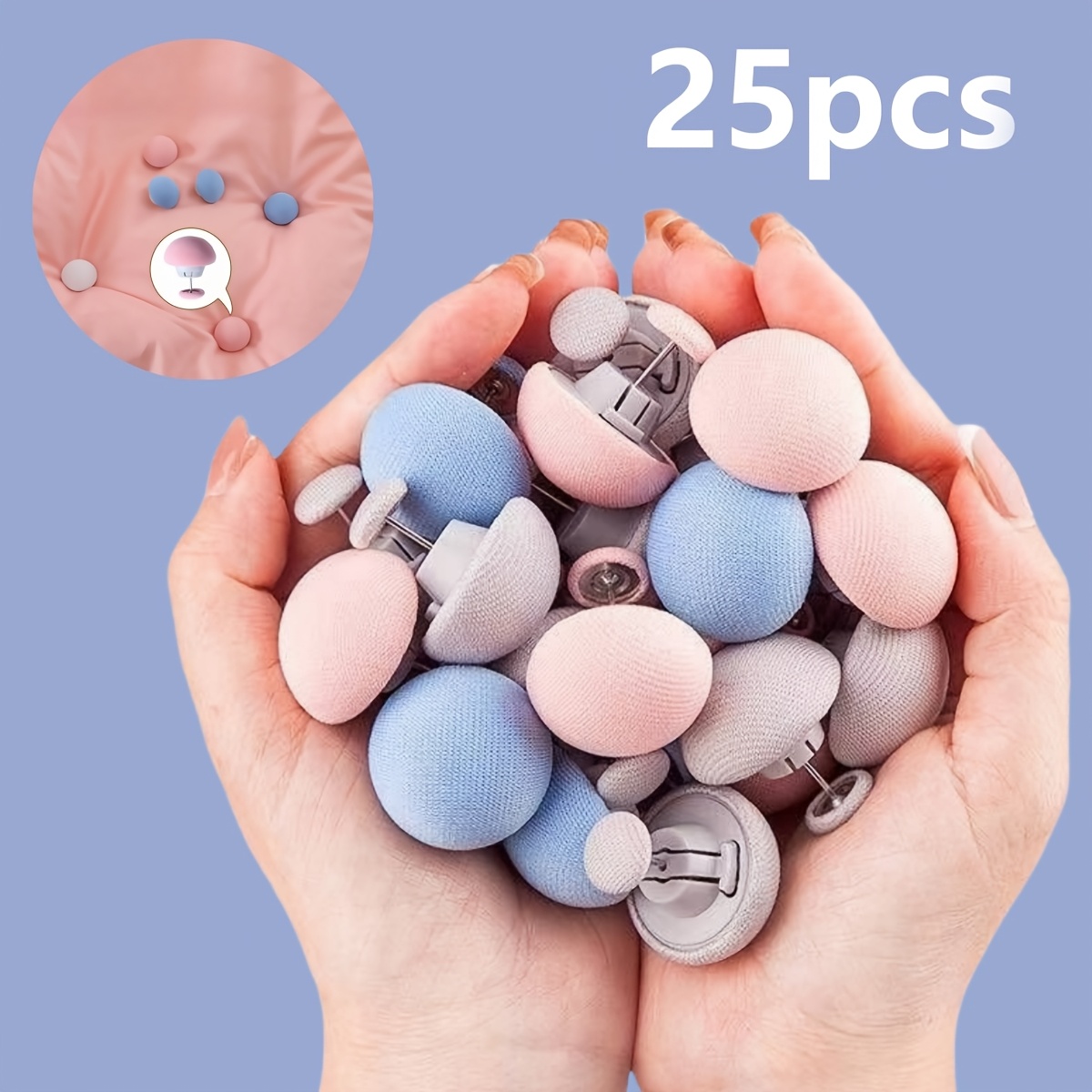 TEMU 25 set di fermacopriletto (25 a forma di fungo + 25 a forma di ), colori casuali. Fermacopriletto, clip per copripiumino, fibbie rimovibili per