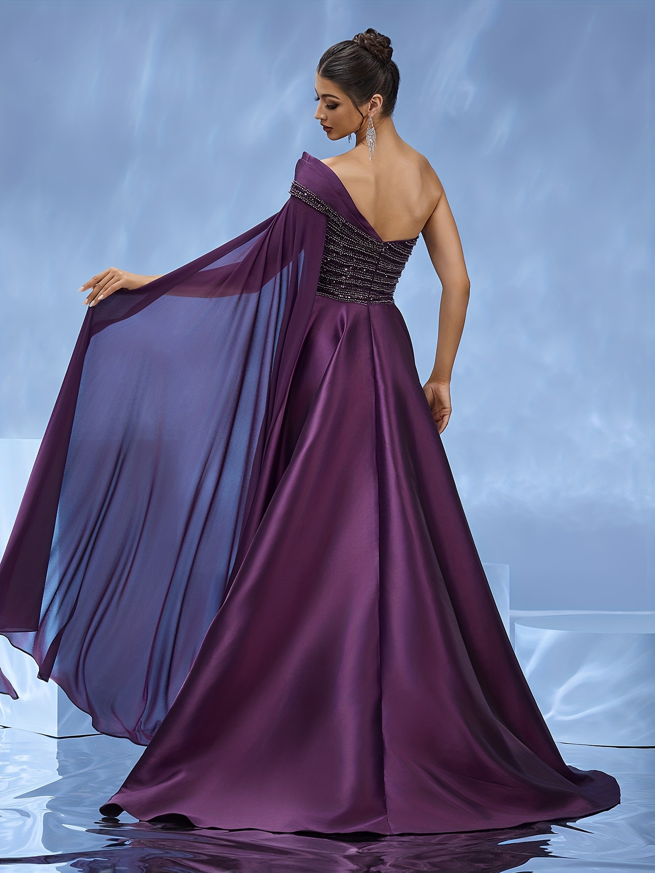 sachin and babi light blue dress Oh Polly embellished Fishtail Corset Gown in Lilac main image 1