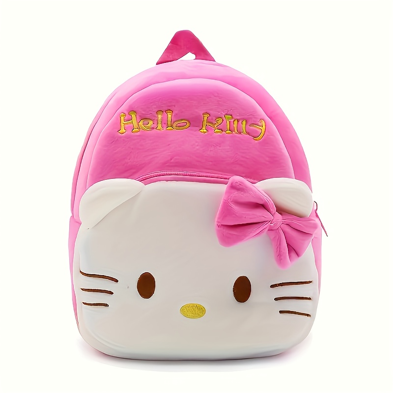Image of Backpack, Hello Kitty Backpack, Plush Design, Small Capacity Backpack, Backpack, Lightweight And Good-looking, Suitable For Gift , Christmas Gift, Birthday Gift, For Teenager, For Teenager