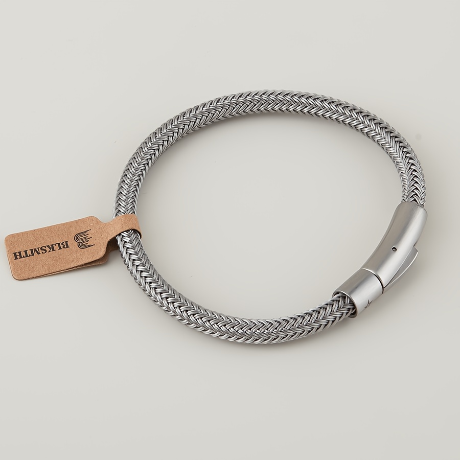 Blksmth Wire Braided 304 304 Stainless Steel Hardcore Style Men's Quick Release Bracelet