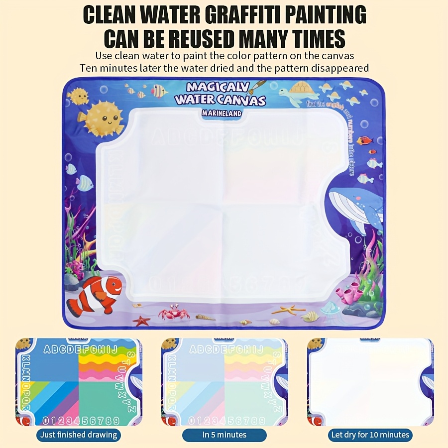 1pc Kids Magic Water Paintable Drawing Mat with Magic Ink - Reusable Washable Art Paper, Portable Watercolor Activity Toy for &, Mess-Free Coloring Book Pages & DIY Crafts, Soft Cloth Storage (No Spills, Easy Clean