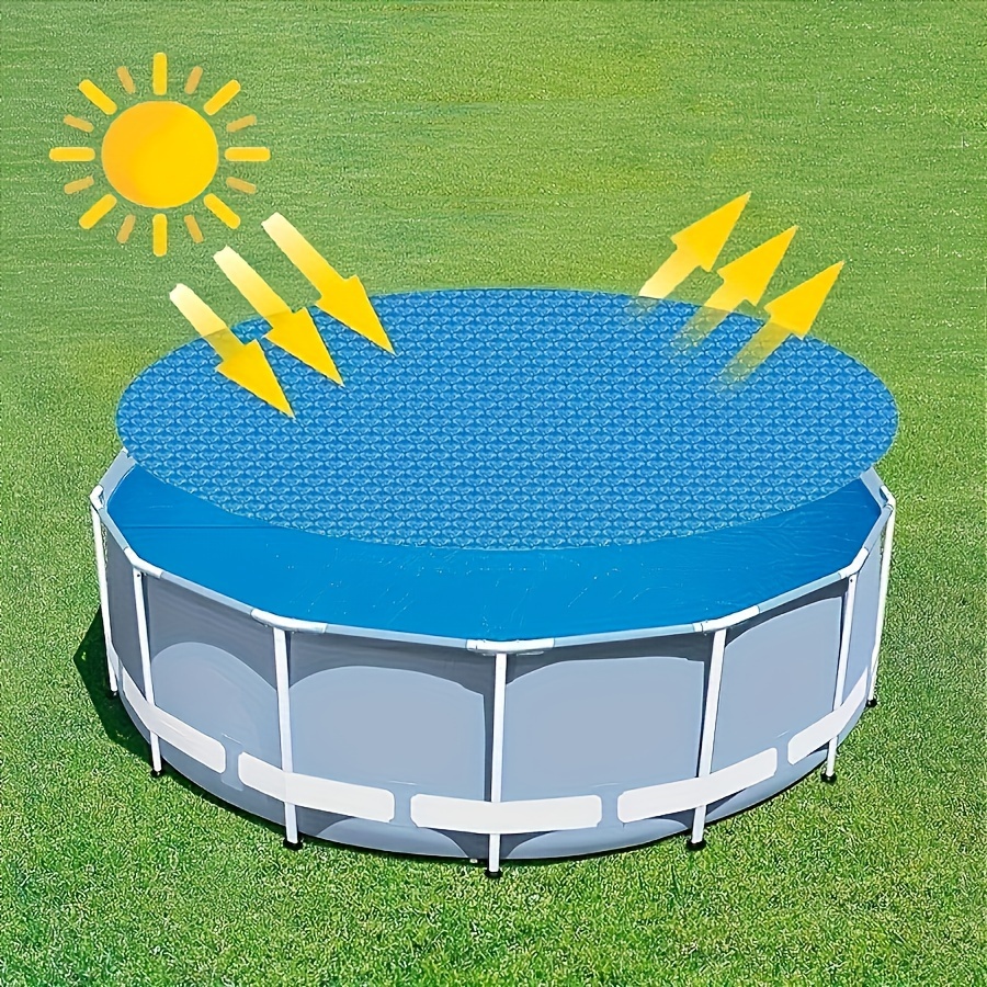 

1 Pack, Thickening 15mil Solar Pool Covers Blankets For 8 10 12 15 Ft Diameter Round Inground Above Ground Swimming Pool, Heavy-duty Bubble Pool Hot Tub Spa Solar Covers Floating Thermal Blanket