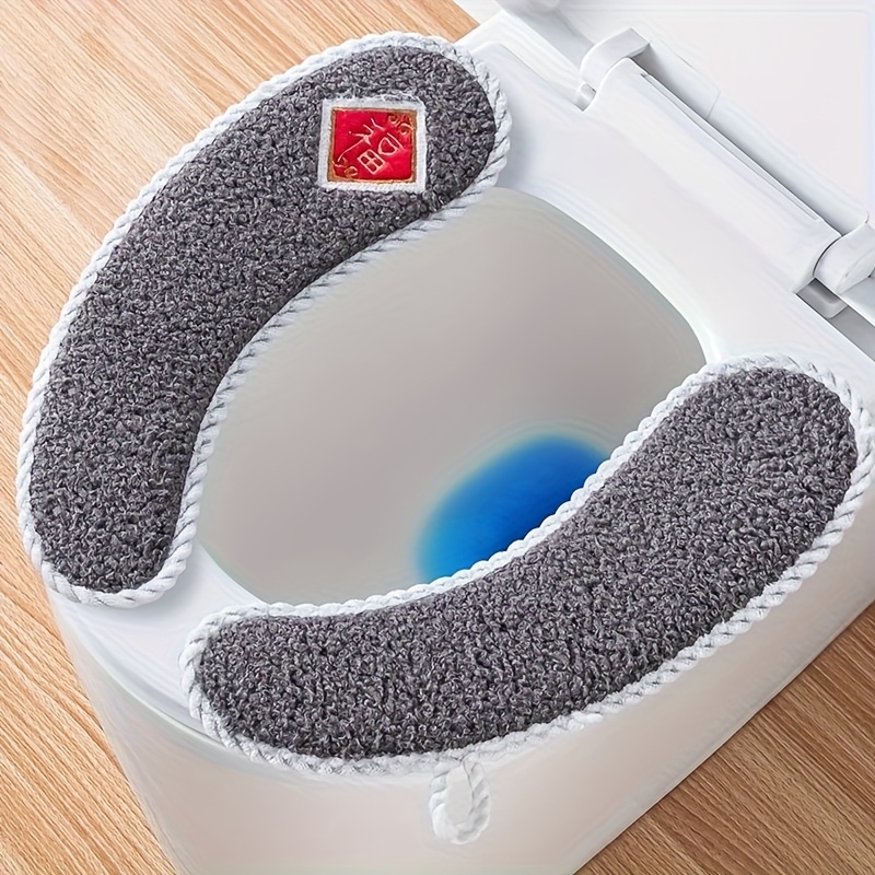 TEMU Coussin de Siège de Toilette , Adapté à Toutes , Adhésif Intelligent 2-en-1, Épaissi pour et l'Hiver
