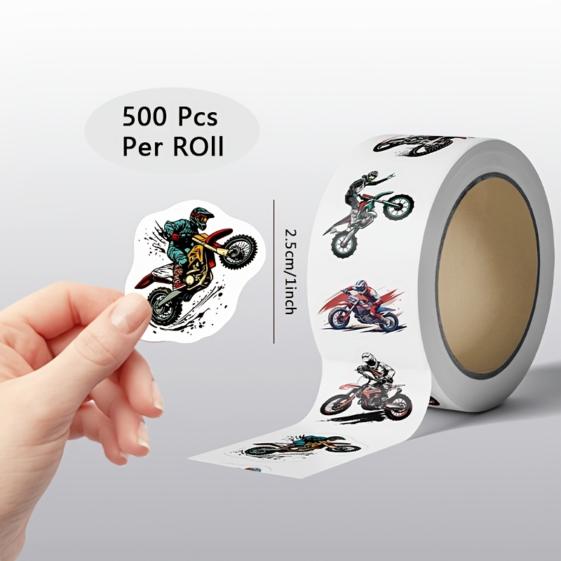 TEMU A Roll Of 500 Off-road Motorcycle Stickers, Suitable For Motorcycle Enthusiasts' Diy Stickers, And For Decorating Journals, Skateboards,