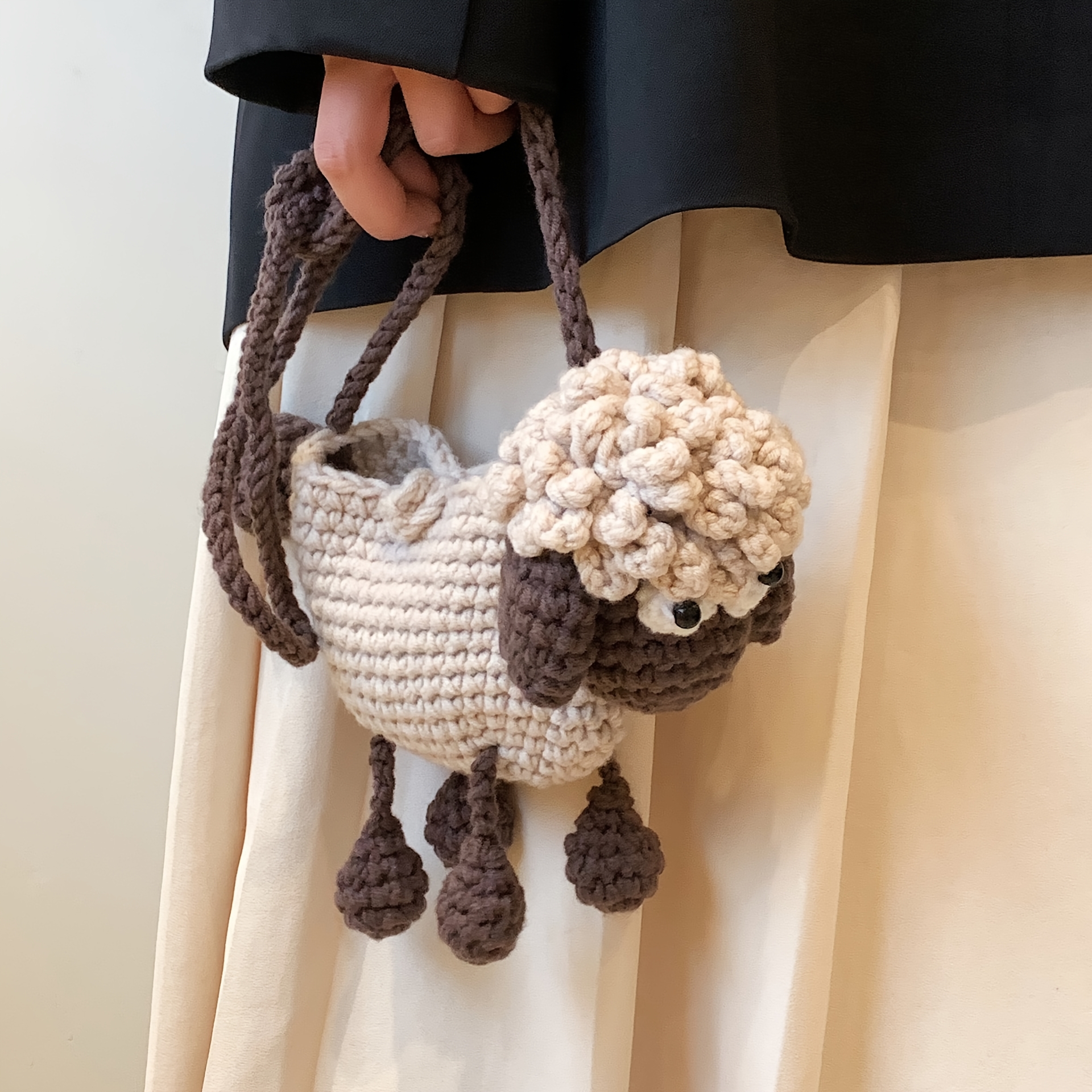 TEMU Cute And Unique Knitted Sheep , A Cartoon Coin Purse, Use As A Trendy Shoulder Crossbody Bag