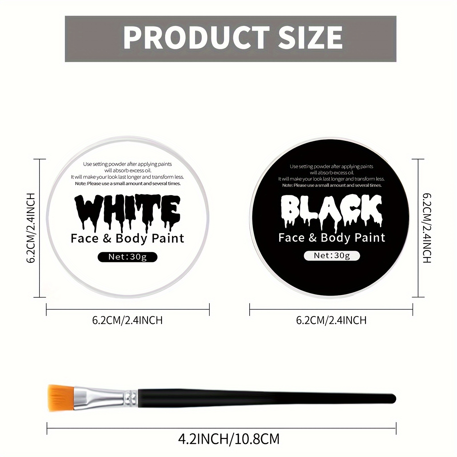 Waterproof Paint Kit Brushes Black based Temu