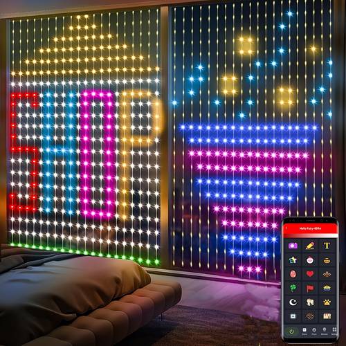 2m x 2 curtain lights with 400 leds featuring app control music synchronization and