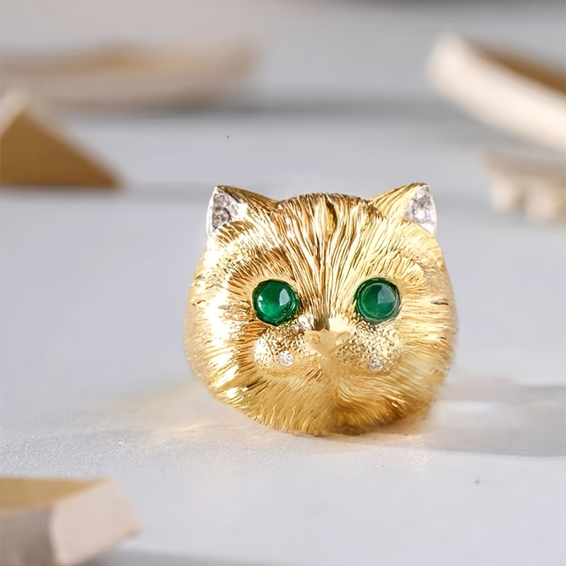 Oro Anillo De Gato Modelo 3d Anillo De Oro Con Cara De Gato