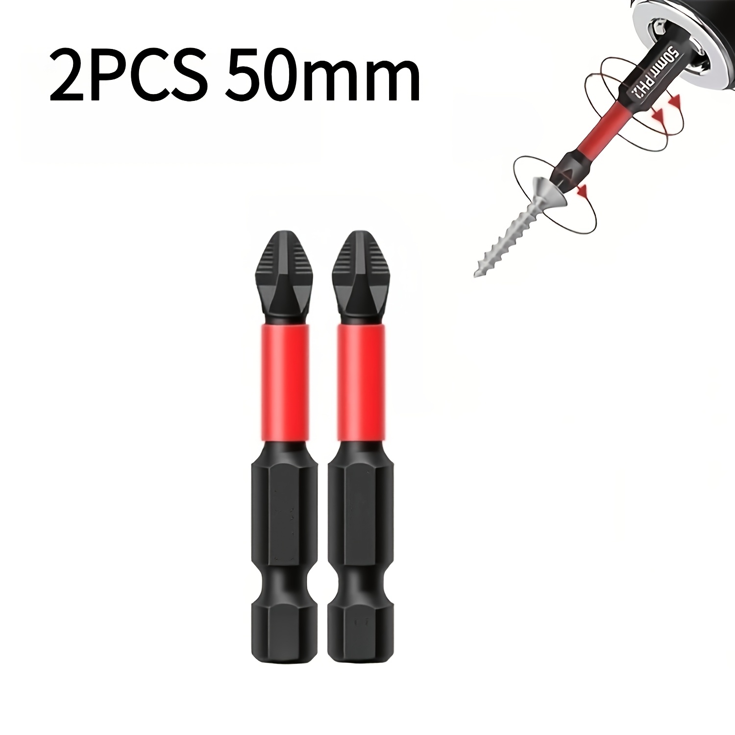 TEMU Set punte per cacciavite magnetiche con codolo a cambio da 1/4 di pollice, punte Phillips ad , forte magnetismo, compatibili con avvitatori