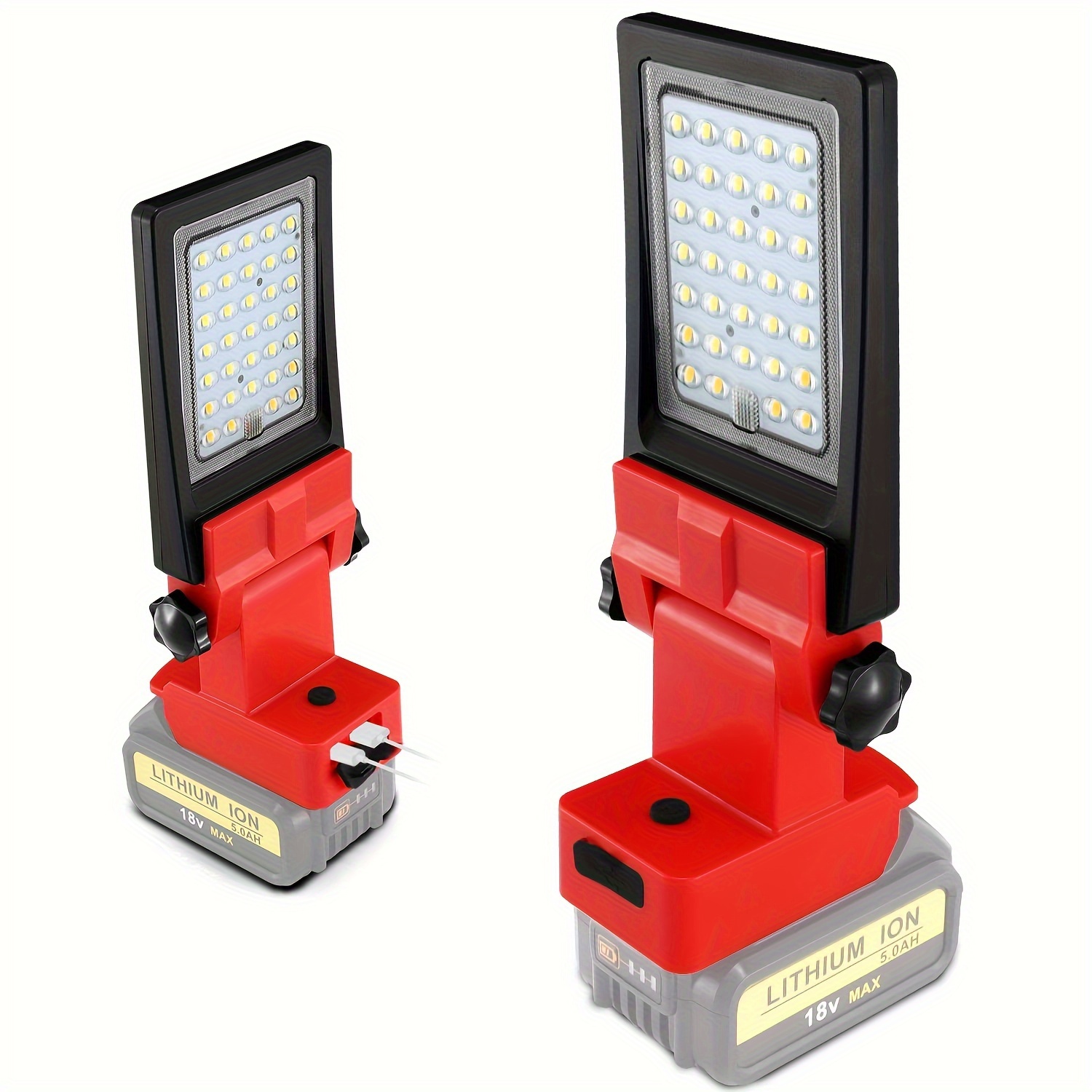 

Cordless 20v Max Led Work Light For 20v & M18 18v Battery, 35w 3600lm Flashlight, Battery Light With Usb And Type C Charging Port For Outdoors And Job Site Lighting