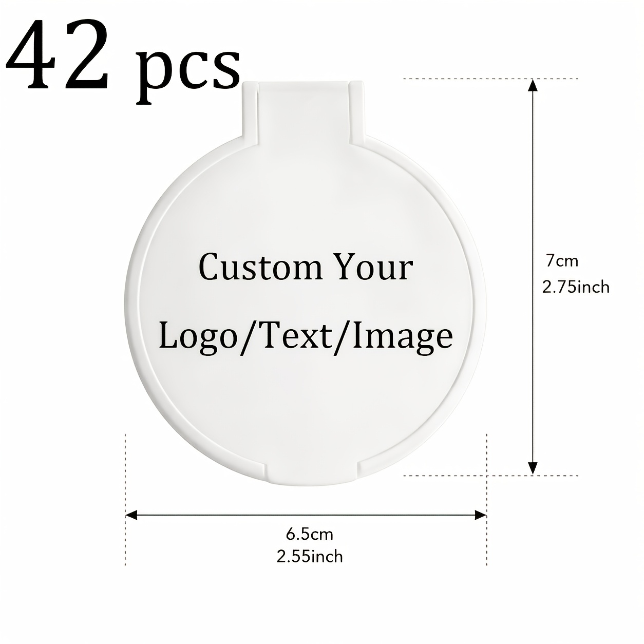 TEMU 42pcs Bulk Custom Engravable Pocket Mirror Suitable For Text//logo & Image Printing, Portable Folding Compact Mirror With Finish, For Events,
