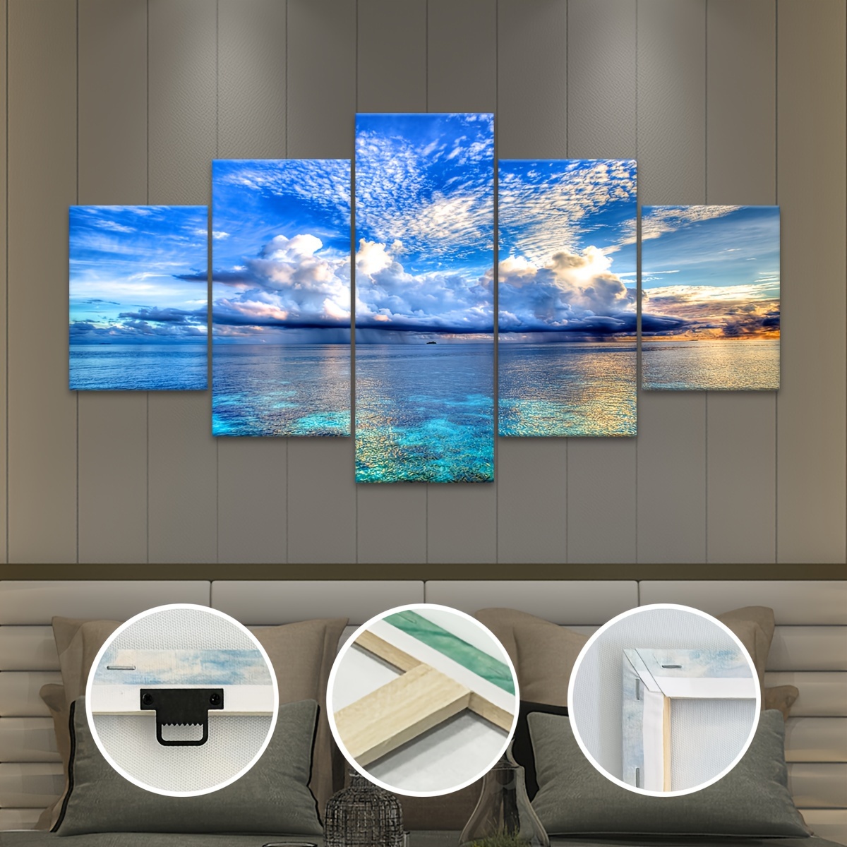 Tableau Moderne 5 Panneaux VidaXL - Déco Murale Pour Salon - Art Contemporain