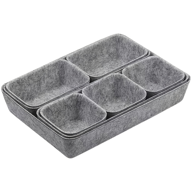 TEMU 8pcs Felt Storage Box Set For Organizing Drawers, Underwear, And Socks, As Well As A Desktop Storage Basket For Miscellaneous Items