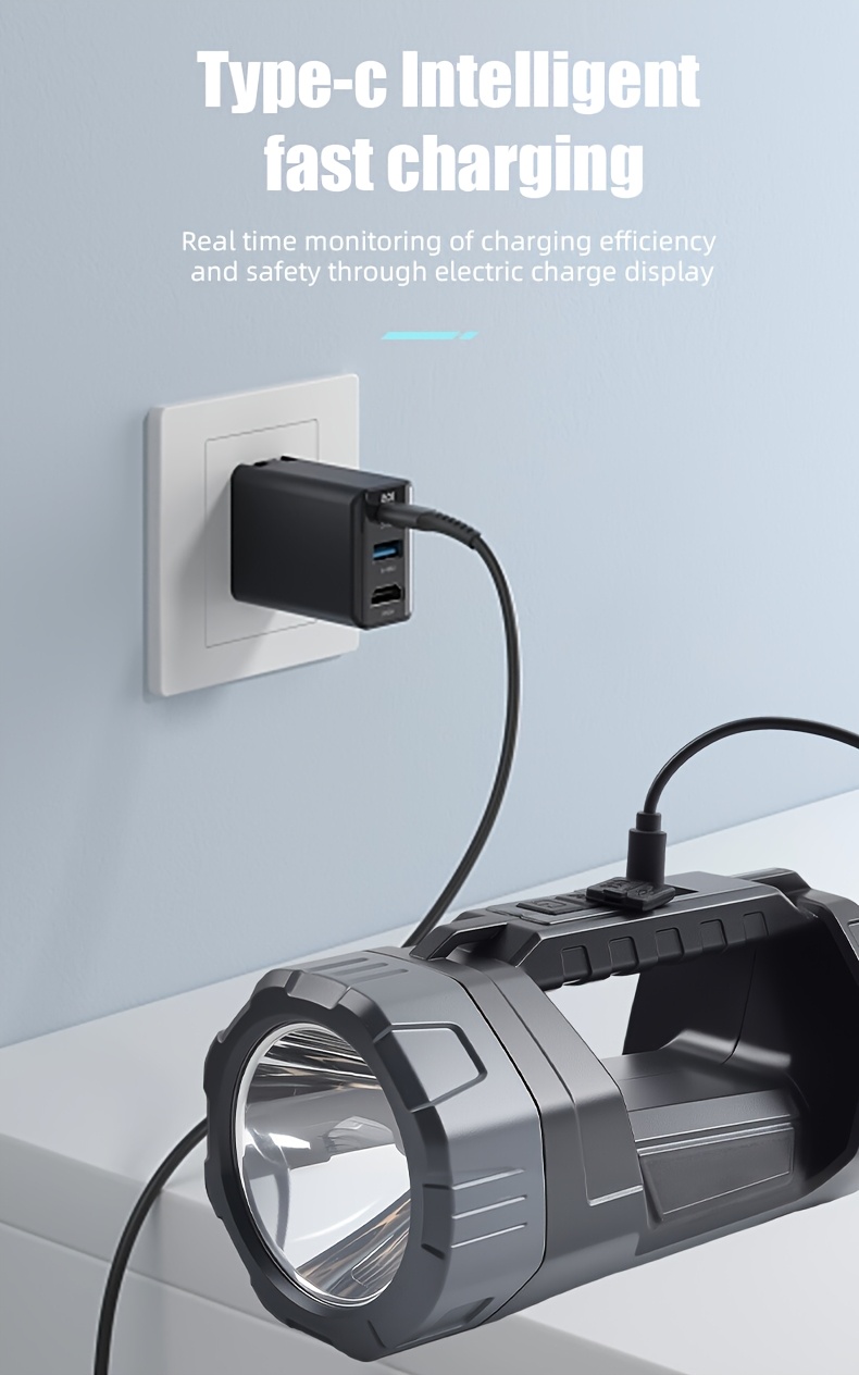 high power and ultra large portable multifunctional led solar camping light ip44 rechargeable flashlight suitable for outdoor hiking and camping usb charging non water resistant Product details 11