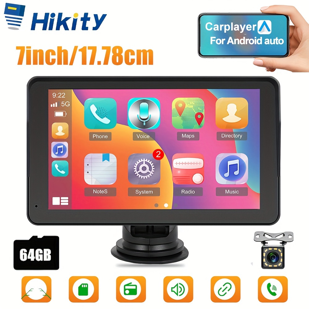 

Hikity 7'' 360° Portable Ips Touch Car Wireless Carplayer&for Auto (optional)