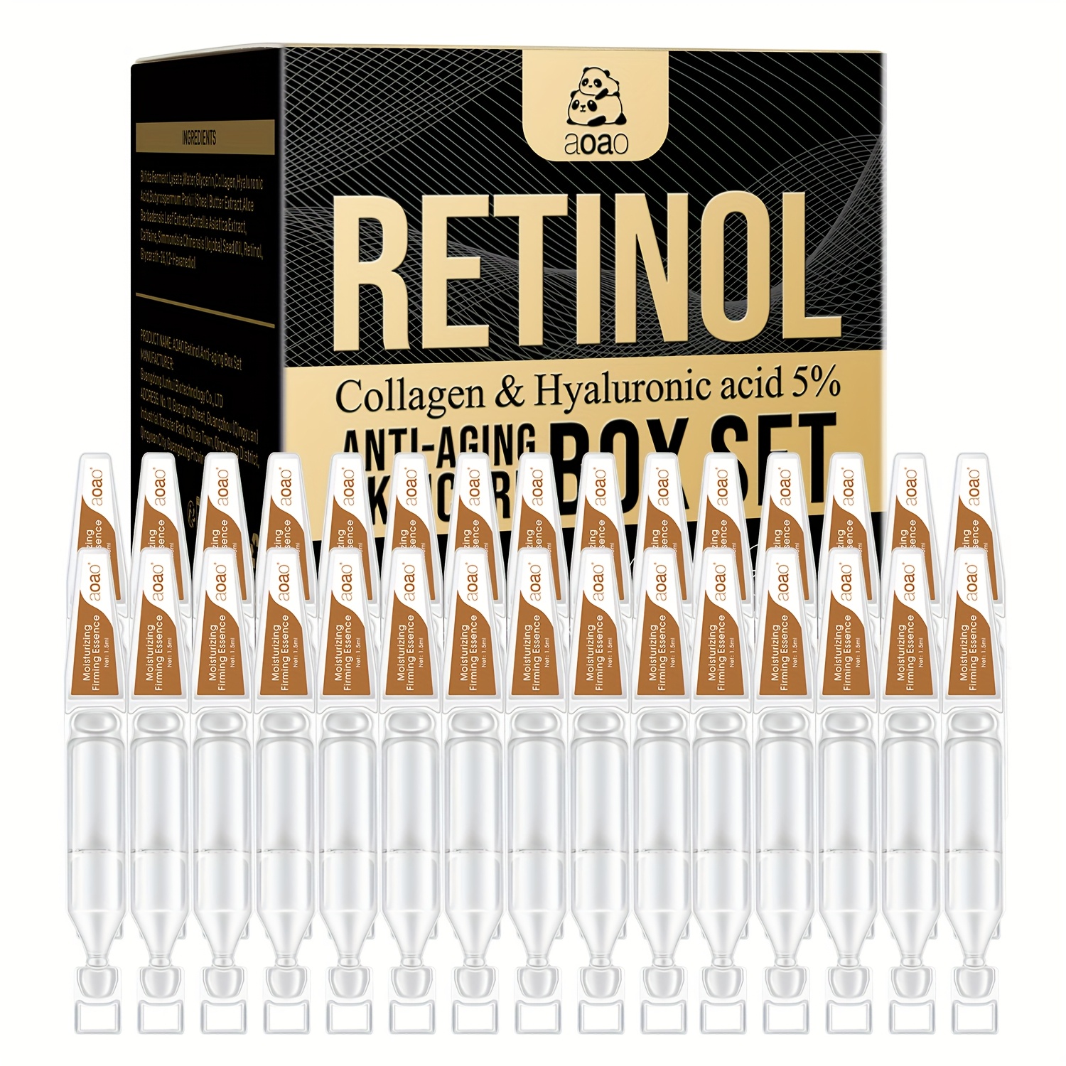 Image of 30pcs/box Men's Retinol Serum Contains Collagen And Hyaluronic Acid Moisturizes, Brightens And Facial Skin Care Portable Small Bottle Travel Essential Skincare Make Skin Looking