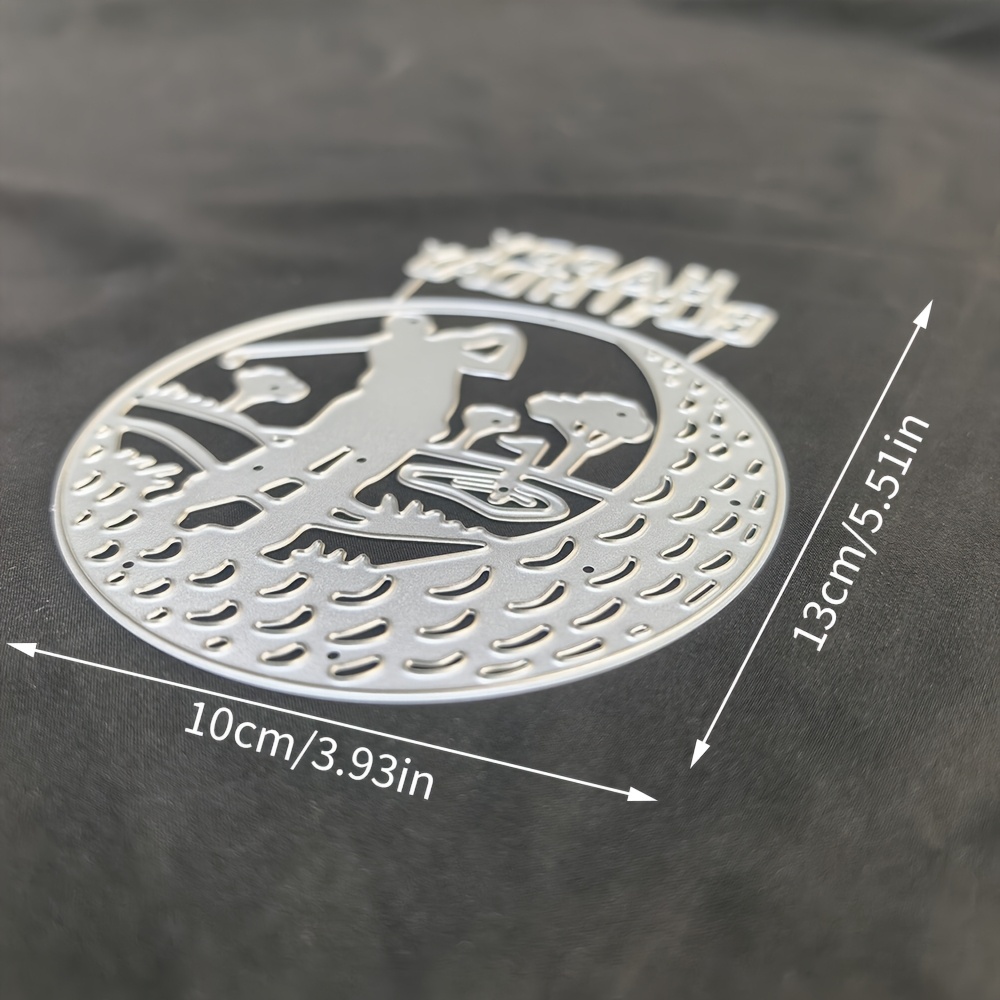TEMU 1pc Imaginative Golf-themed Metal Cutting Die In Silver-gray, Scrapbooking, Embossing, And Crafting Handmade Greeting And Gift Cards