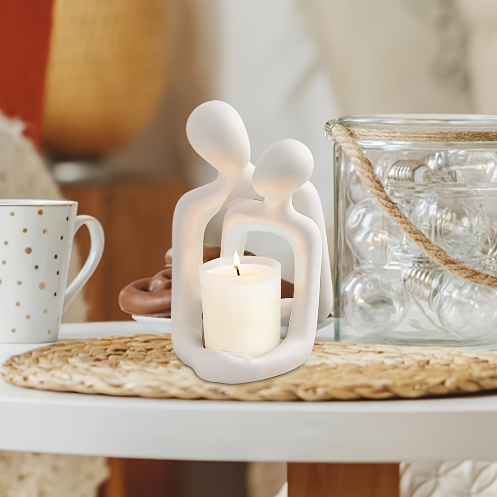 E-shop Romantische Paar Statue - Moderne Kunstharz Künstler Wohn- und Büro Deko, 2 Farben Verfügbar, Geeignet für Wohnzimmer, Schlafzimmer und