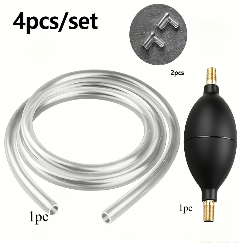 TEMU Set da 4 pezzi: Valvola a sfera in ottone + Tubo da 39,37 pollici + Due gomiti, Pompa a portatile con tubo flessibile. Adatta per l'estrazione
