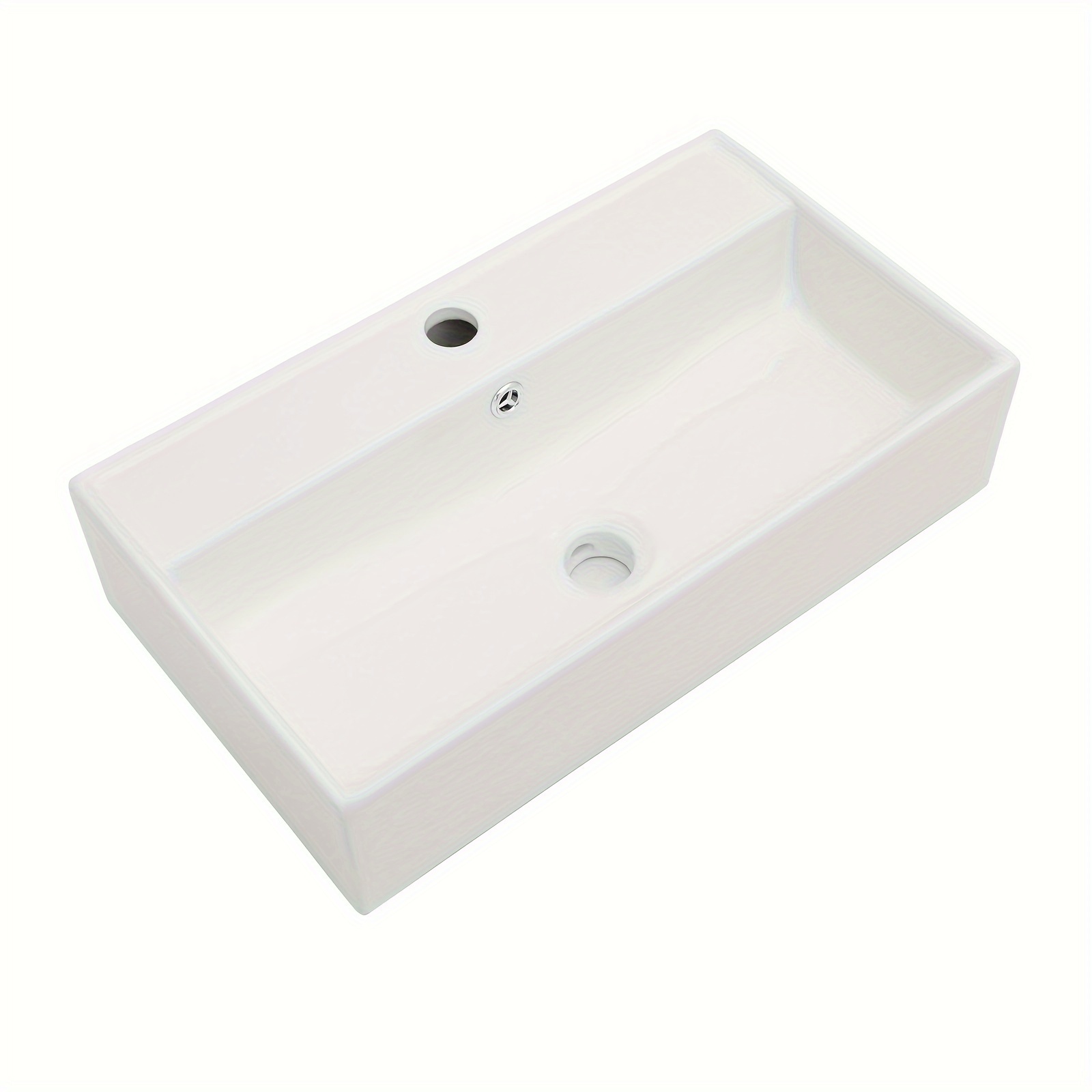 

21x12 Inch White Ceramic Rectangle Wall Mount Bathroom Sink