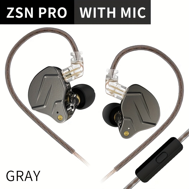 TEMU KZ ZSN PRO Hybrid IEM (Moniteur -Auriculaire) Écouteurs avec Réduction de Bruit, Driver 1BA+1DD, Câble Remplaçable & Micro Dynamique pour