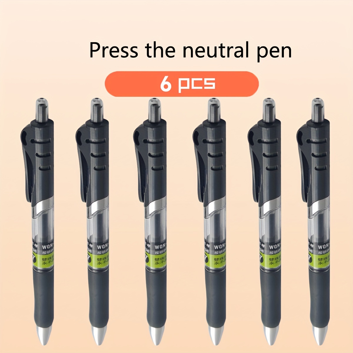 Image of Gel Pen 3/6pcs, Black Pre, Type Neutral Pen Office Stationery Neutral Pen Bu, Ine, Pen 0.7mm Nib For Pen Holder Back To School Sea, On