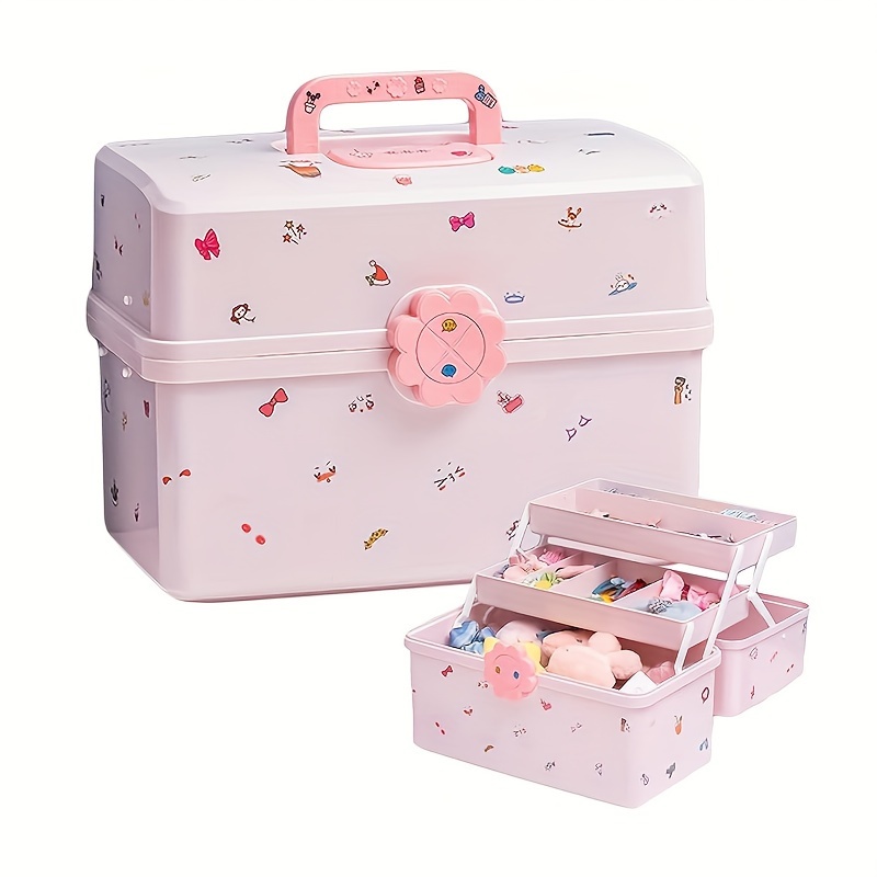 

Hair Accessory Organizer - , Folding Storage Box ' & Headbands Lockable Compartments,