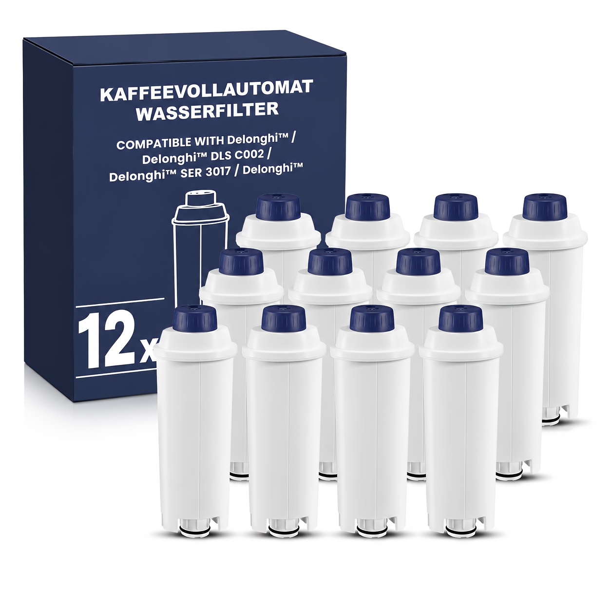 12 Pack Compatible For Dlsc002 Water Filters Replacement Suitable For , S, Explorer, , Ecam Coffee Machines, For Fully Automatic Espresso Machines