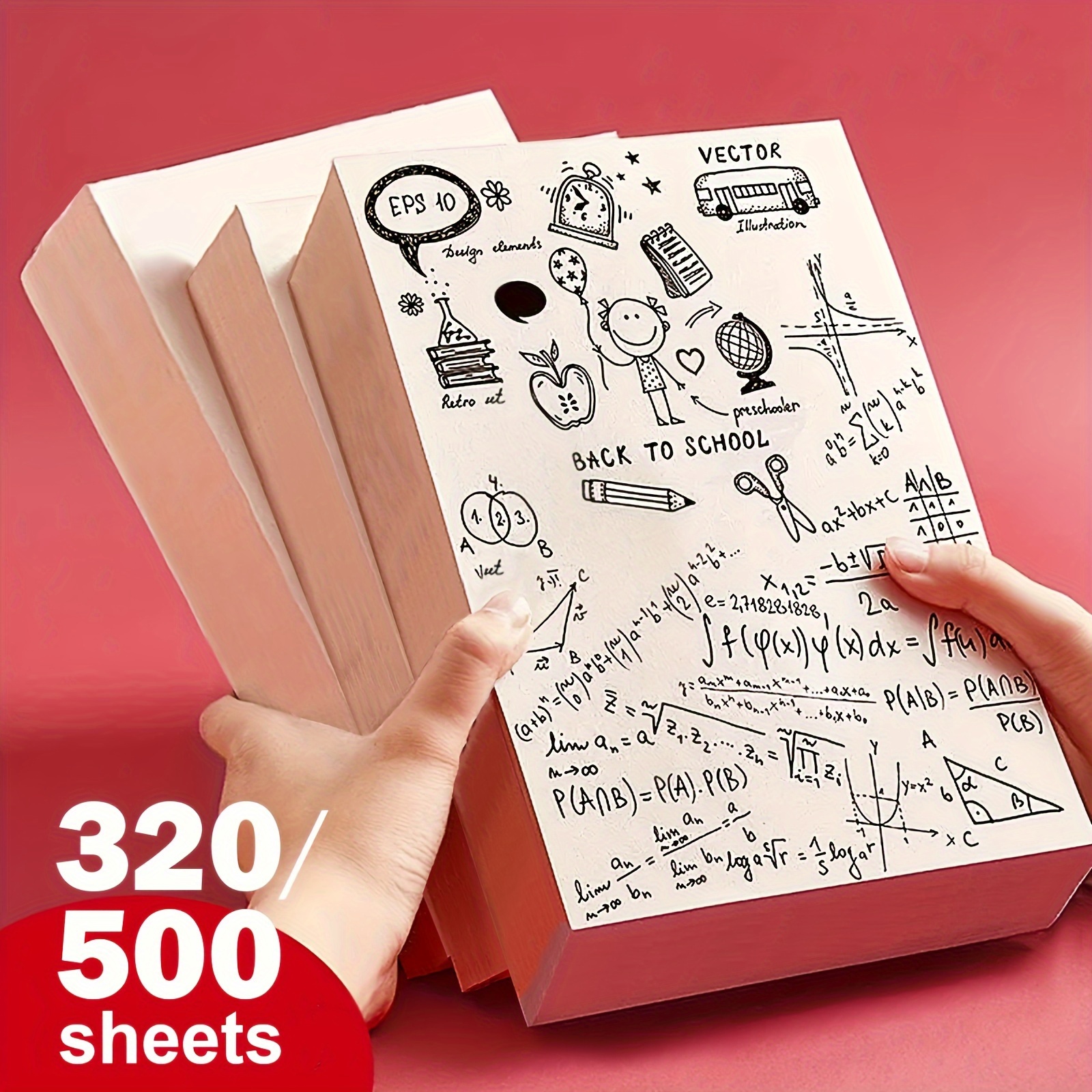 

320/500 Sheets, A5 Extra Thick Blank Scratch Pad, Memo Pad, Sketch Paper, Painting Book, Sketchbook, Suitable For Office School Home