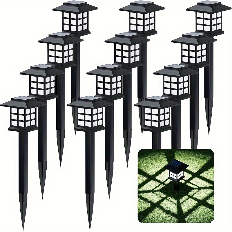 

Solar Outdoor Lights 12pcs, Led Pathway Lighting, Long- 10 Hrs, White Light For Garden, , , Patio, Yard & Lawn