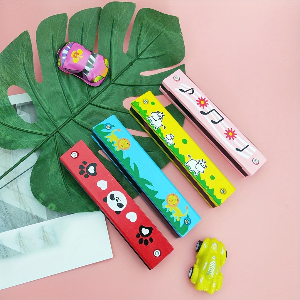 12 Styles Kids Harmonica - Lightweight Cartoon Design with Double Row of 16 Holes, Vibrant Colors & Playful Animal/Object Illustrations, Includes Case - Musical Instrument Toy for Youngsters & Adult Beginners, Christmas Halloween Gifts, Beginner Musical Instrument, Cartoon Style, Durable Construction, Beginner Musicians, Best for Christmas